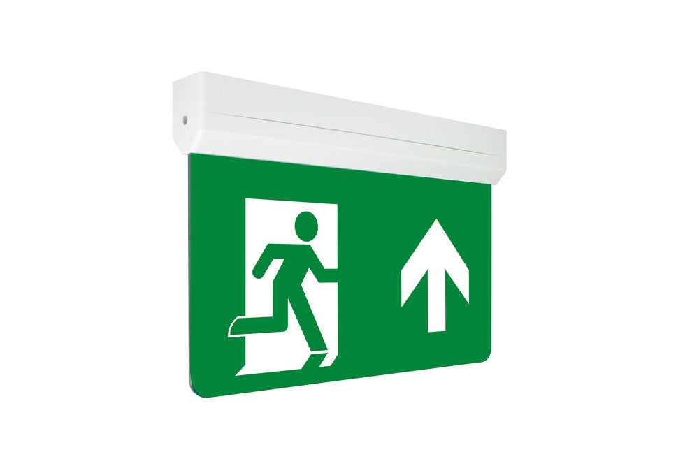 EMERGENCY EXIT SIGN 26M VIEWING 1W 3HR MAINTAINED OR NON-MAINTAINED INTEGRAL