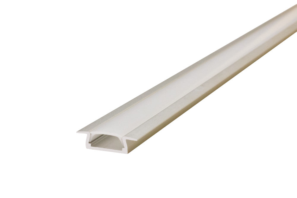 PROFILE ALUMINIUM RECESSED 2M FROSTED DIFFUSER FOR IP33 10MM WIDTH STRIP INTEGRAL