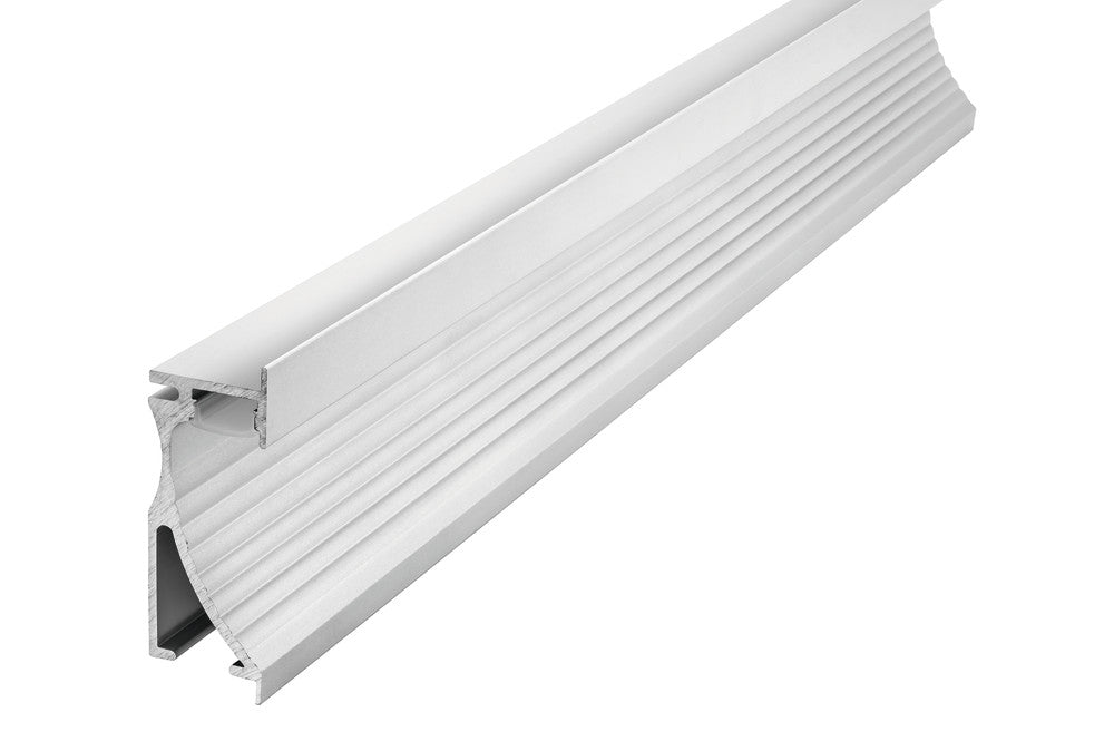 PROFILE ALUMINIUM WALL RECESSED 1M FROSTED DIFFUSER FOR IP65 12MM WIDTH STRIP INCLUDE 2 ENDCAPS AND 2 SCREWS INTEGRAL