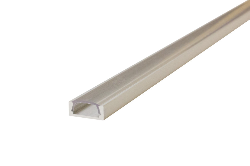 PROFILE ALUMINIUM SURFACE MOUNT 2M CLEAR DIFFUSER 15.2 X 6MM FOR IP33 10MM WIDTH STRIP INTEGRAL