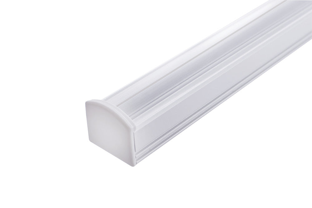 PROFILE ALUMINIUM SURFACE MOUNT 2M CLEAR DIFFUSER FOR IP67 12MM WIDTH STRIP INCLUDE 2 ENDCAPS AND 4 MOUNTING CLIPS INTEGRAL