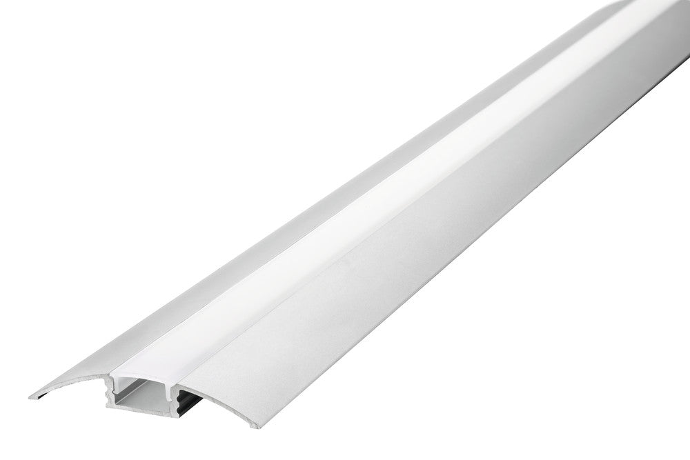 PROFILE ALUMINIUM SURFACE MOUNT 1M FROSTED DIFFUSER 52.3 X 8.1MM FOR IP65 12MM WIDTH STRIP INCLUDE 2 ENDCAPS AND 2 MOUNTING BRACKETS INTEGRAL