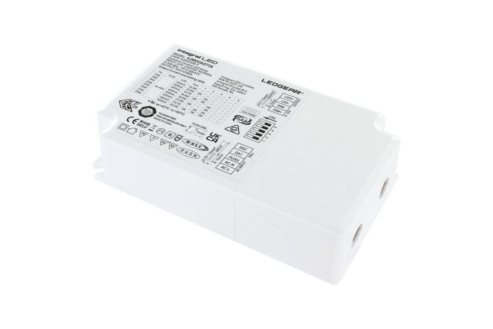 CONSTANT CURRENT DRIVER ADJUSTABLE OUTPUT 31-53W 650-1100MA IP20 DALI - DALI2 - PUSH-DIMM 0-10V DIMMABLE 14-42V OUTPUT INTEGRAL