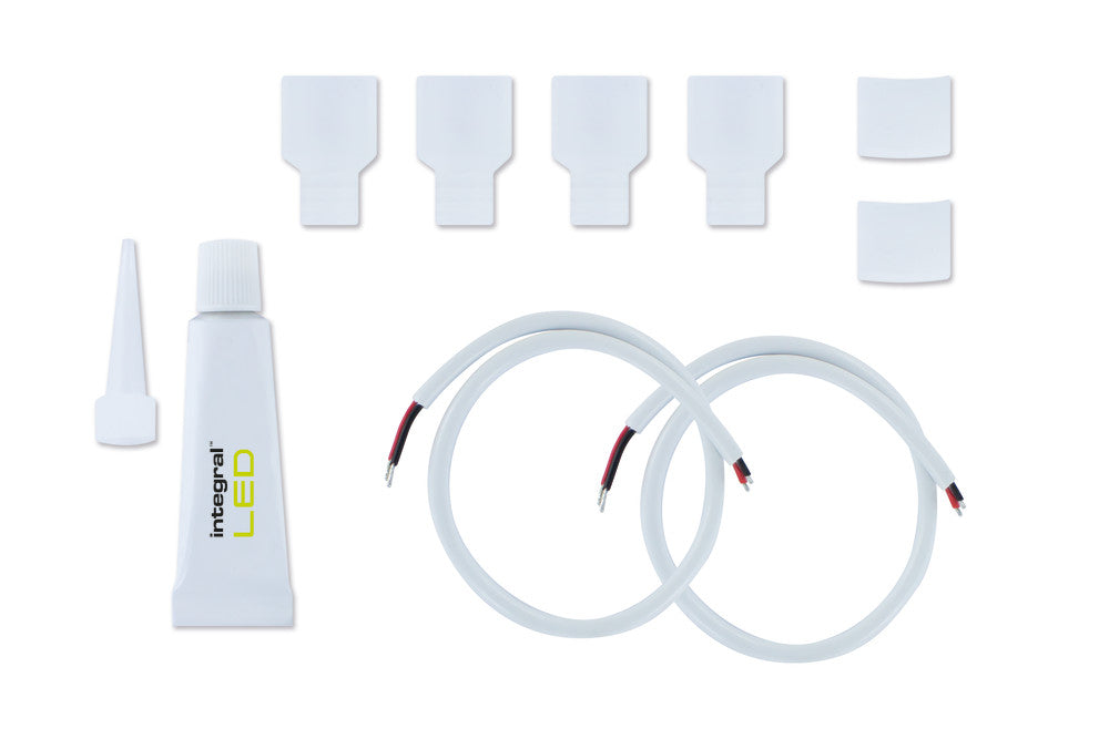 IP65 KIT 6 END CAPS 2 SETS LIVE WIRES SILICONE TUBE FOR IP65 SPOTLESS STRIP INTEGRAL