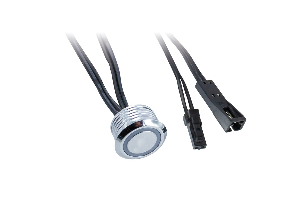12V CHANNEL SENSOR TOUCH ON/OFF AND DIMMING RECESSED 17MM CUTOUT WITH 2PIN 2.54MM BLACK CLIP INLINE CONNECTOR FOR STRIP OR LIGHT 1.5M 3A MAX