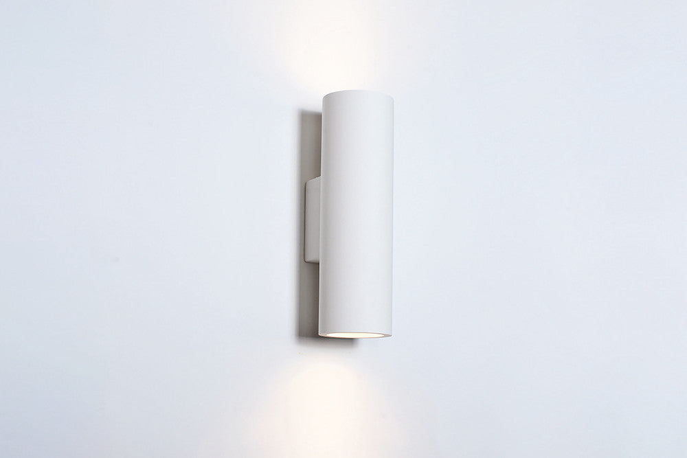 INDOOR DECORATIVE PAINTABLE PLASTER KOS WALL LIGHT IP20 FOR 2 X GU10 WHITE