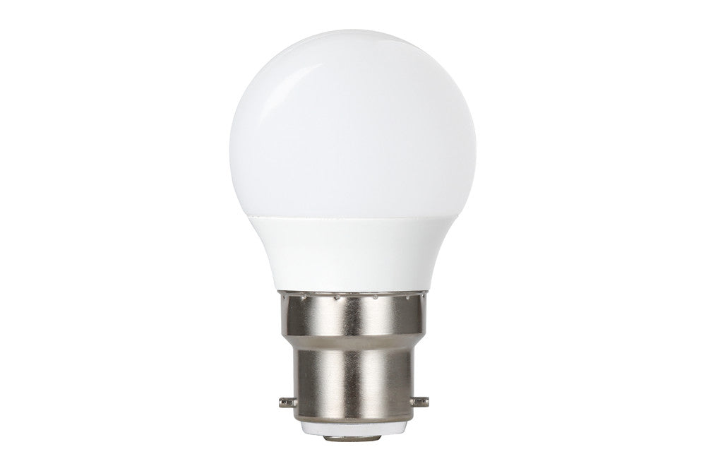 GOLF BALL BULB B22 470LM 4.9W 2700K DIMMABLE 240 BEAM FROSTED INTEGRAL